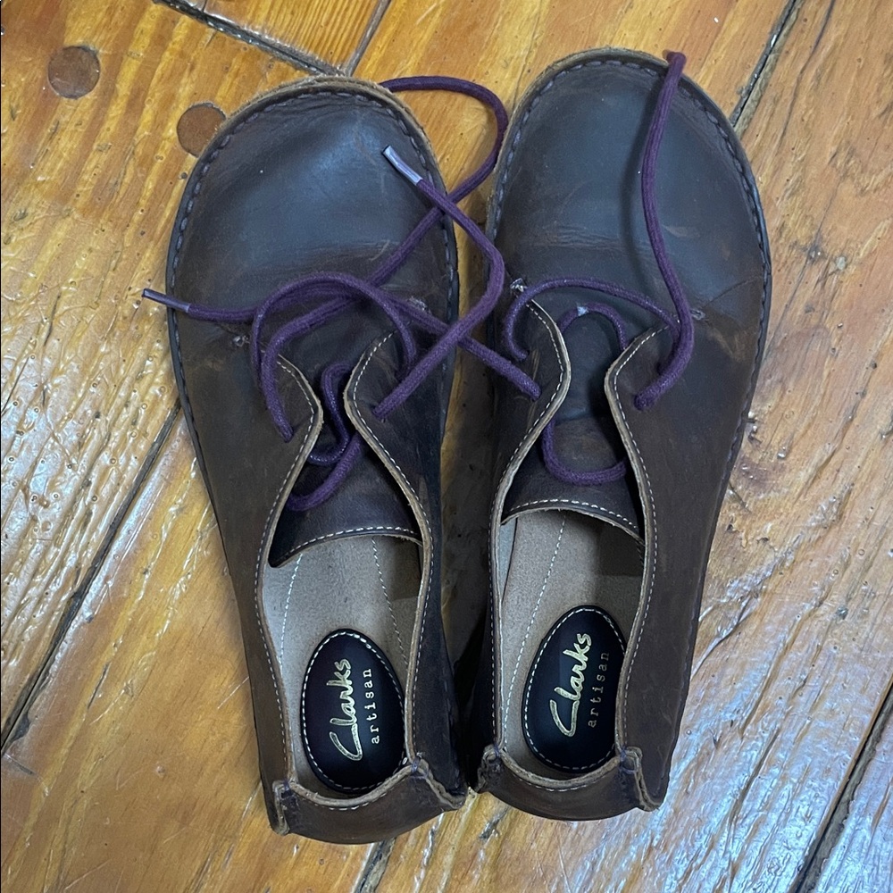 Clarks Women's Dark Brown Leather Flats
